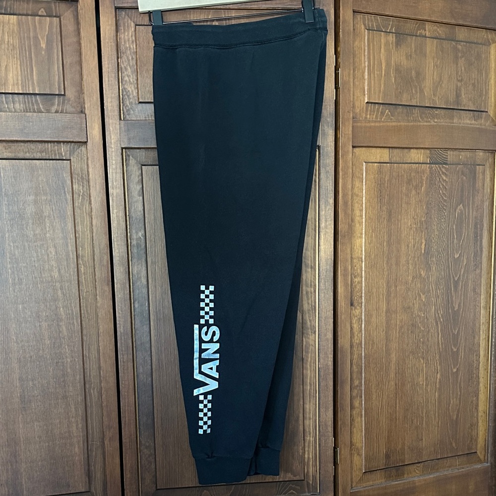 Vans Black Joggers with Checkerboard Logo